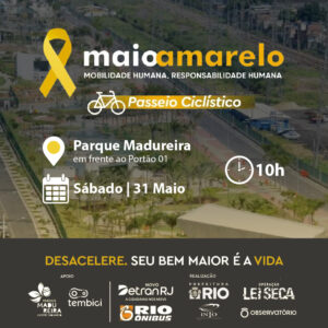 Passeio ciclístico encerra programação da Campanha Maio Amarelo da CET Rio