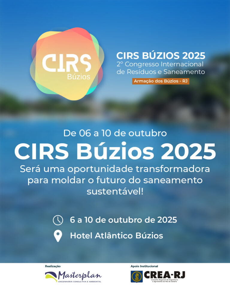 2º Congresso Internacional de Resíduos e Saneamento acontece de 6 a 10 de outubro em Búzios