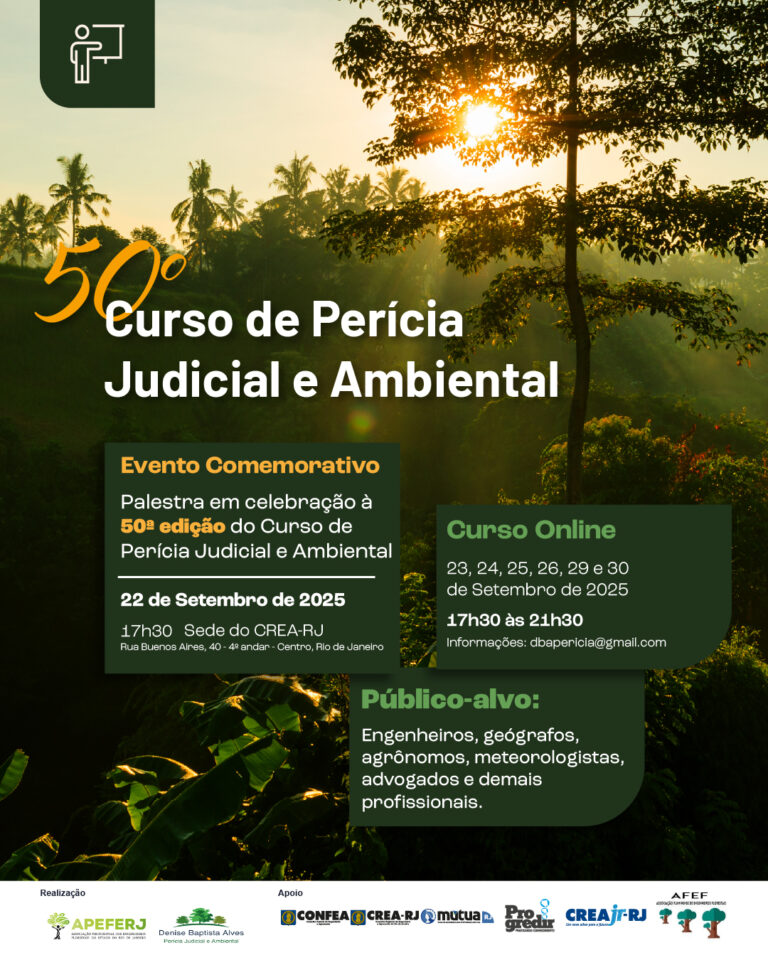 Curso de Perícia Judicial e Ambiental comemora a 50ª edição com palestra na sede do CREA-RJ