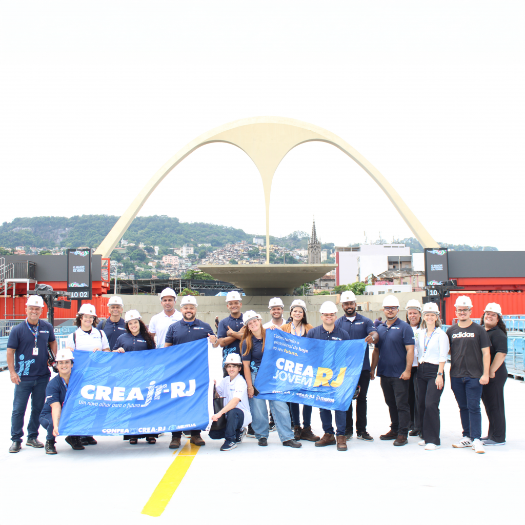 Programa CREA JR-RJ leva estudantes de Engenharia a visita técnica no Sambódromo do Rio