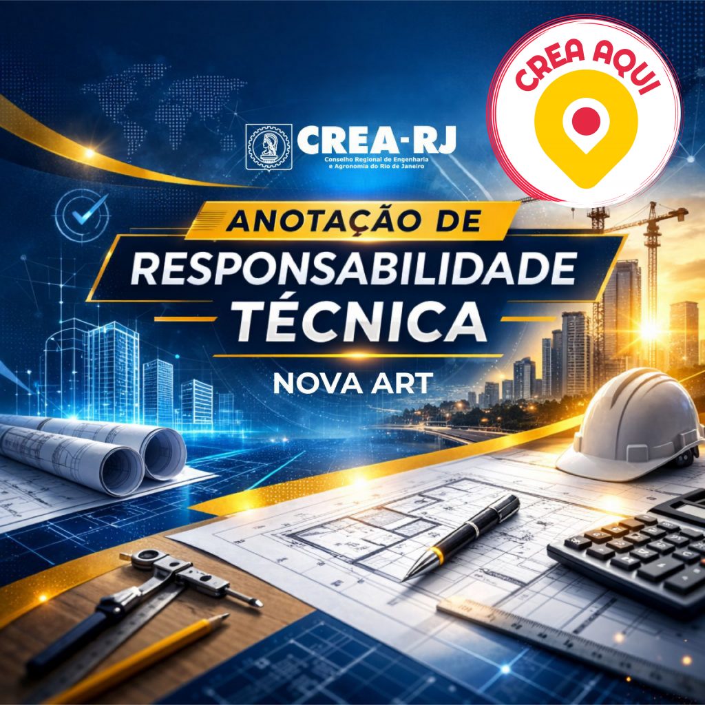 CREA AQUI 2026: Novo sistema inteligente do CREA-RJ promete acabar com fraudes na ART