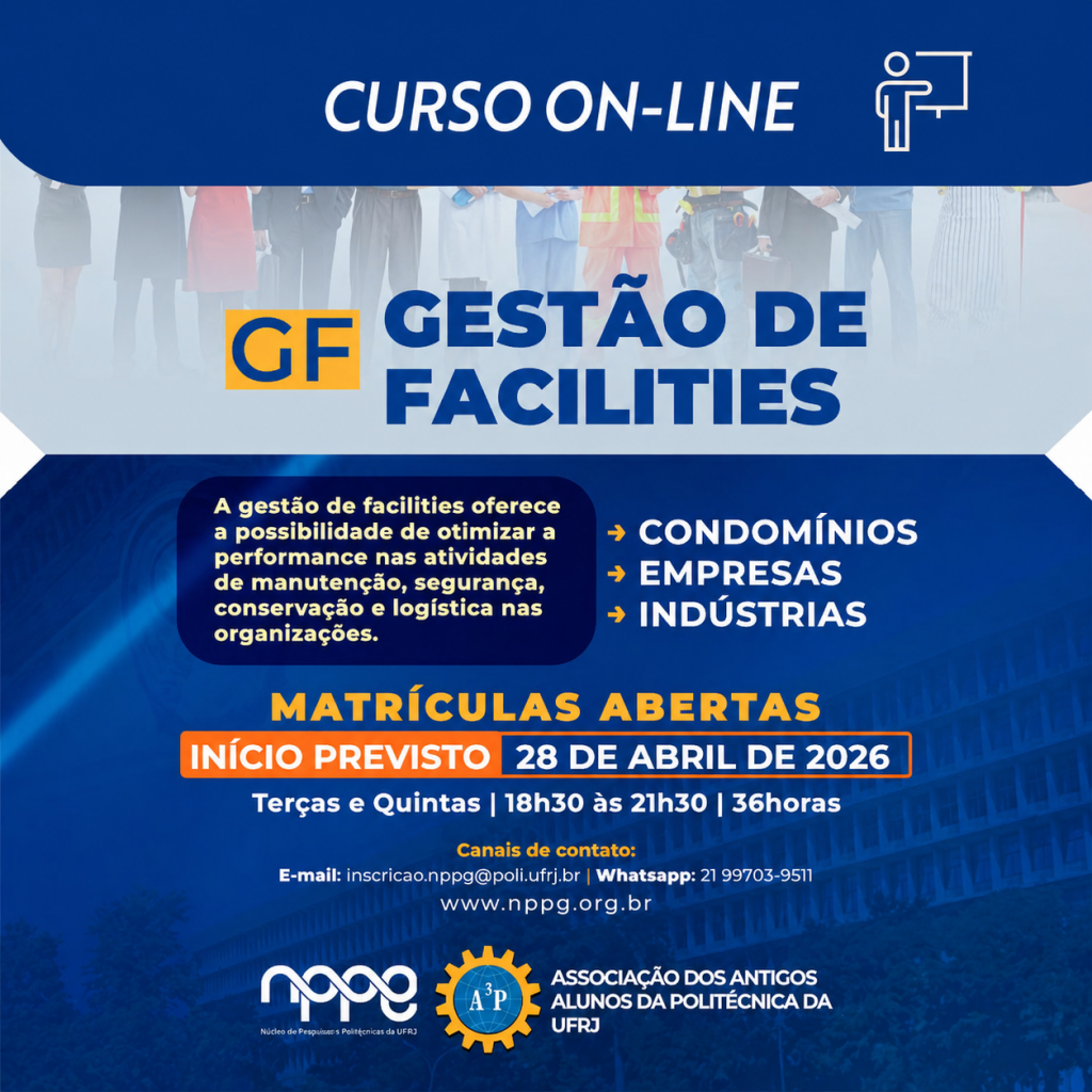 Matrículas abertas para o Curso de Gestão de Facilities da Escola Politécnica da UFRJ